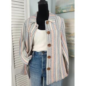 Draper’s & Damon’s Large Tweed Jacket Cotton Multi Color